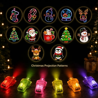 Halloween Finger Projector Rings – 8 Spooky Patterns, 24-Pack LED Party Favors