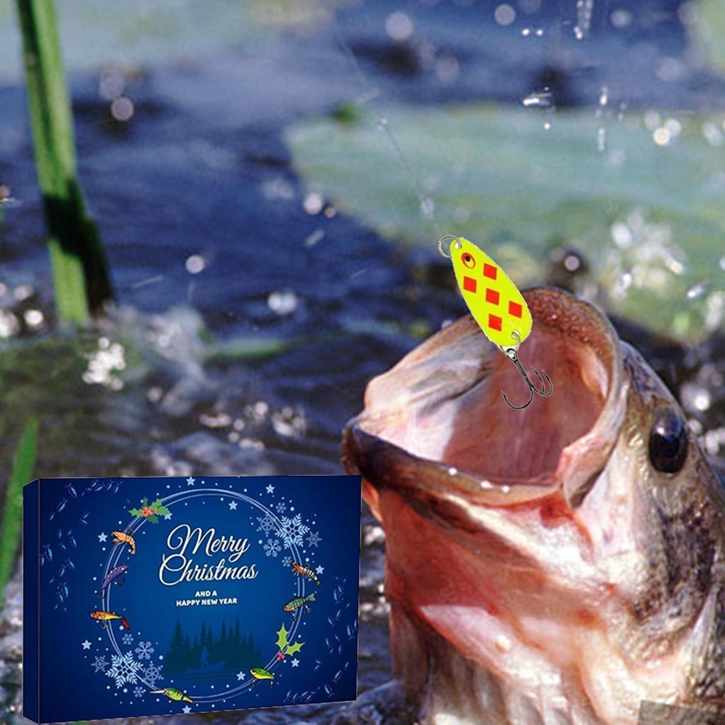 Fishing Advent Calendar 24-Day Christmas Countdown – Lure Set Gift for Anglers