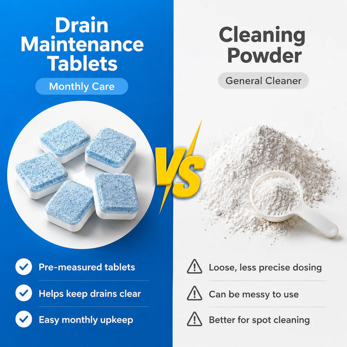 Drain Dissolver Tablets 12-Pack – Sink, Shower & Washer Rescue