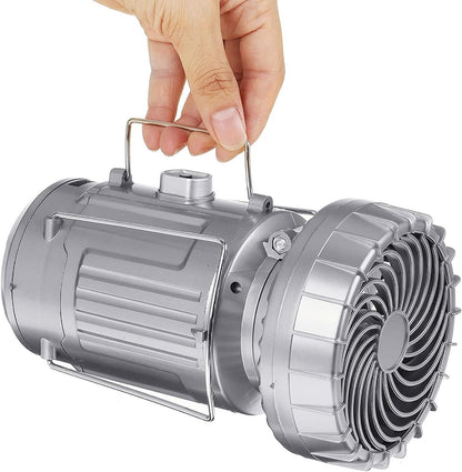 Solar Camping Lantern Fan Rechargeable LED Light Power Bank