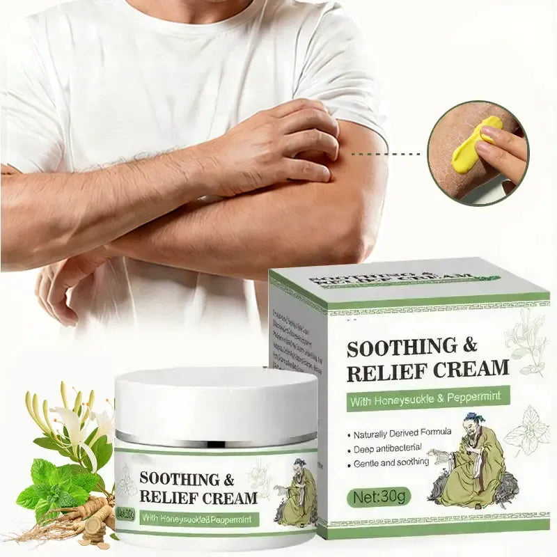 Natural Soothing & Relief Cream for Eczema – Honeysuckle & Peppermint, Gentle for All Ages