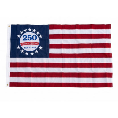 250th Anniversary USA Flag Double Sided Embroidered Nylon