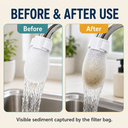 50-Pack Cotton Faucet Filter Bags – Splash-Free, Sediment-Free Water