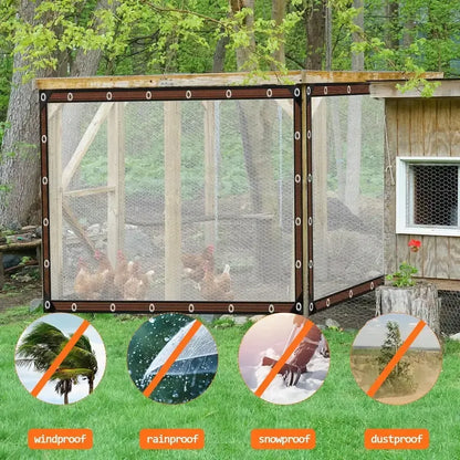 Heavy Duty Clear Waterproof PE Tarp – Transparent Outdoor Cover with Metal Grommets