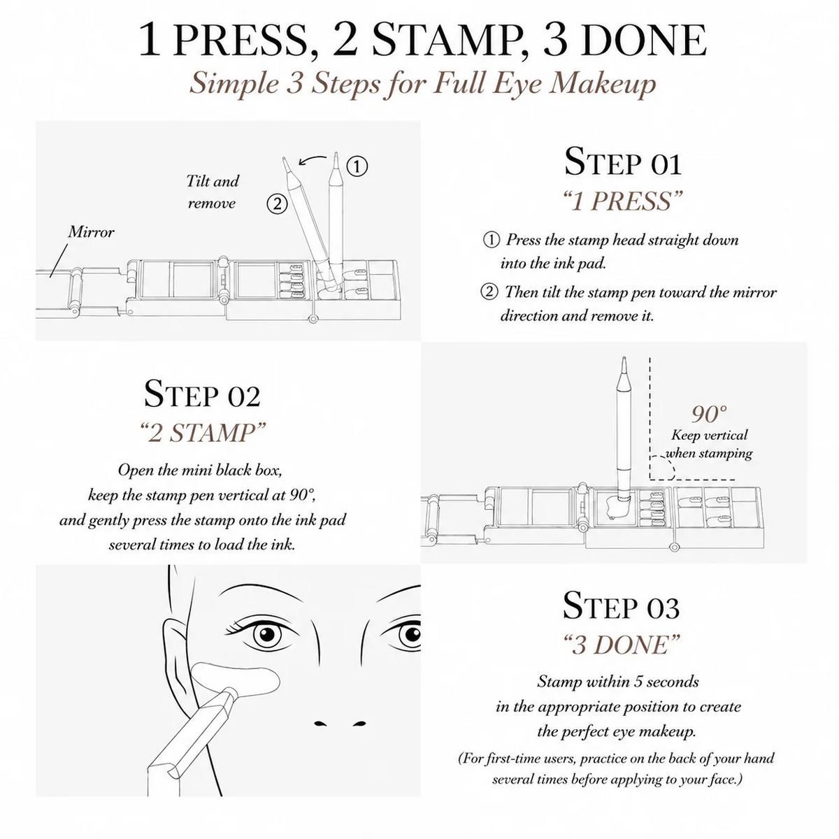 Lash Stamp & Storage Kit – Sleek Black Case, Perfect Lines in Seconds