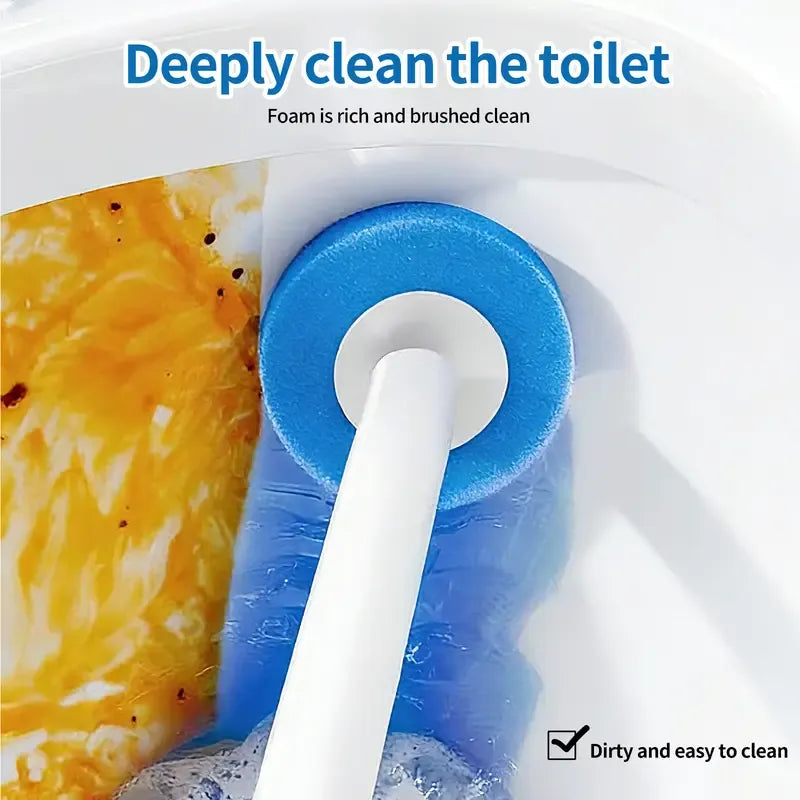 Rotating Toilet Scrubber Kit – 32 Disposable Deep-Clean Refill Heads