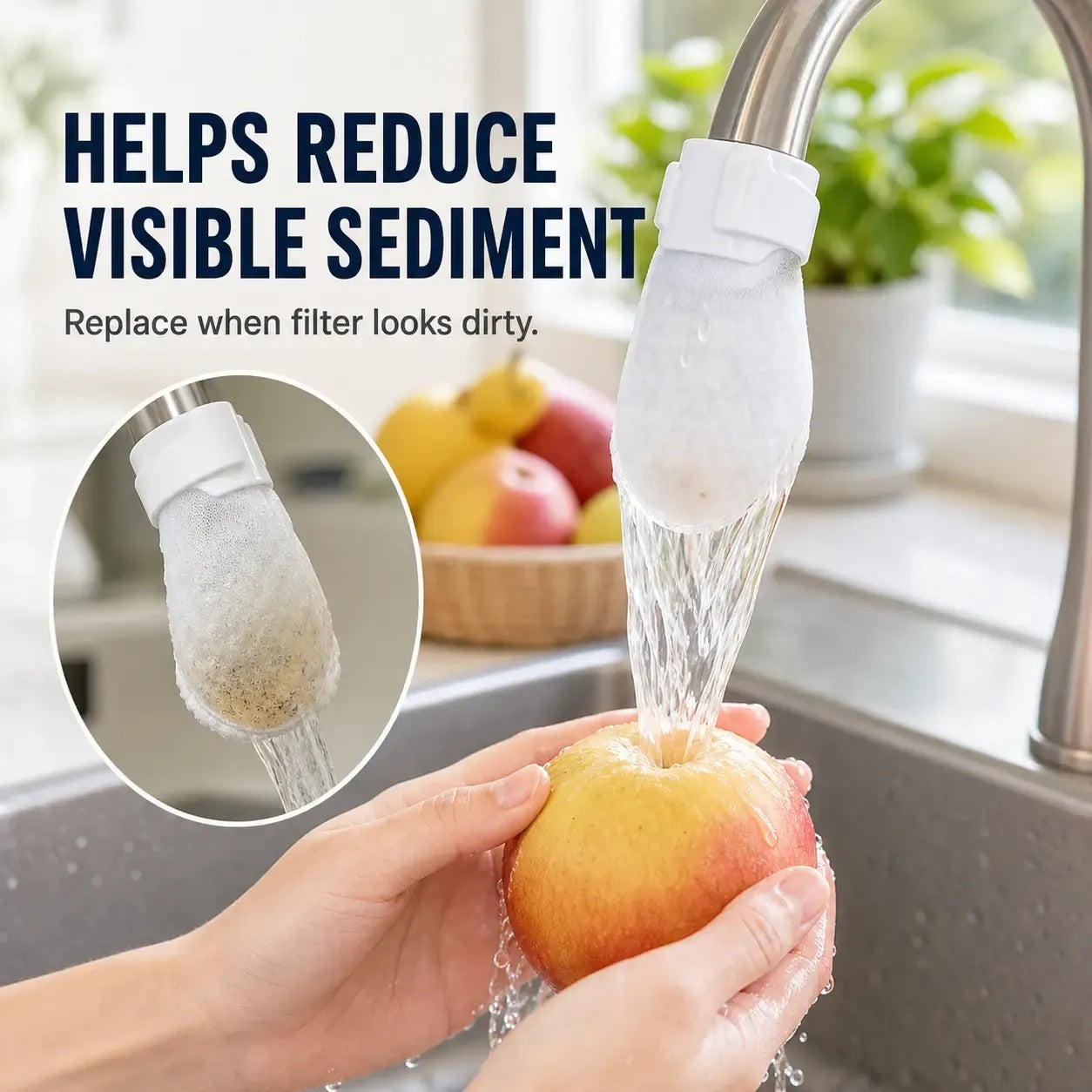 50-Pack Cotton Faucet Filter Bags – Splash-Free, Sediment-Free Water