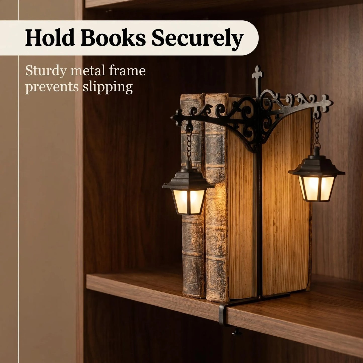 Enchanted Library Lantern – 4 Designs, Warm LED Bookshelf Décor Light