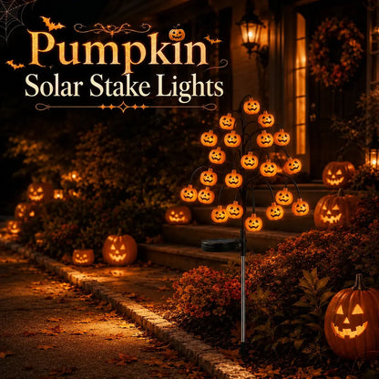 20-LED Halloween Solar Stake Lights – 4 Spooky Styles, 8 Modes, Auto On/Off