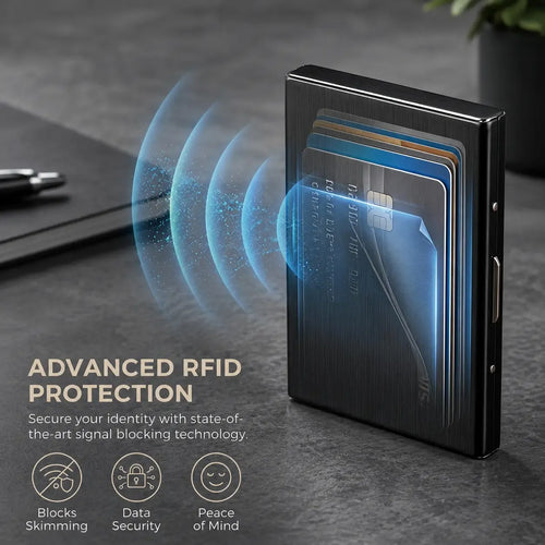 RFID Blocking Metal Card Holder – Slim Stainless Steel Wallet