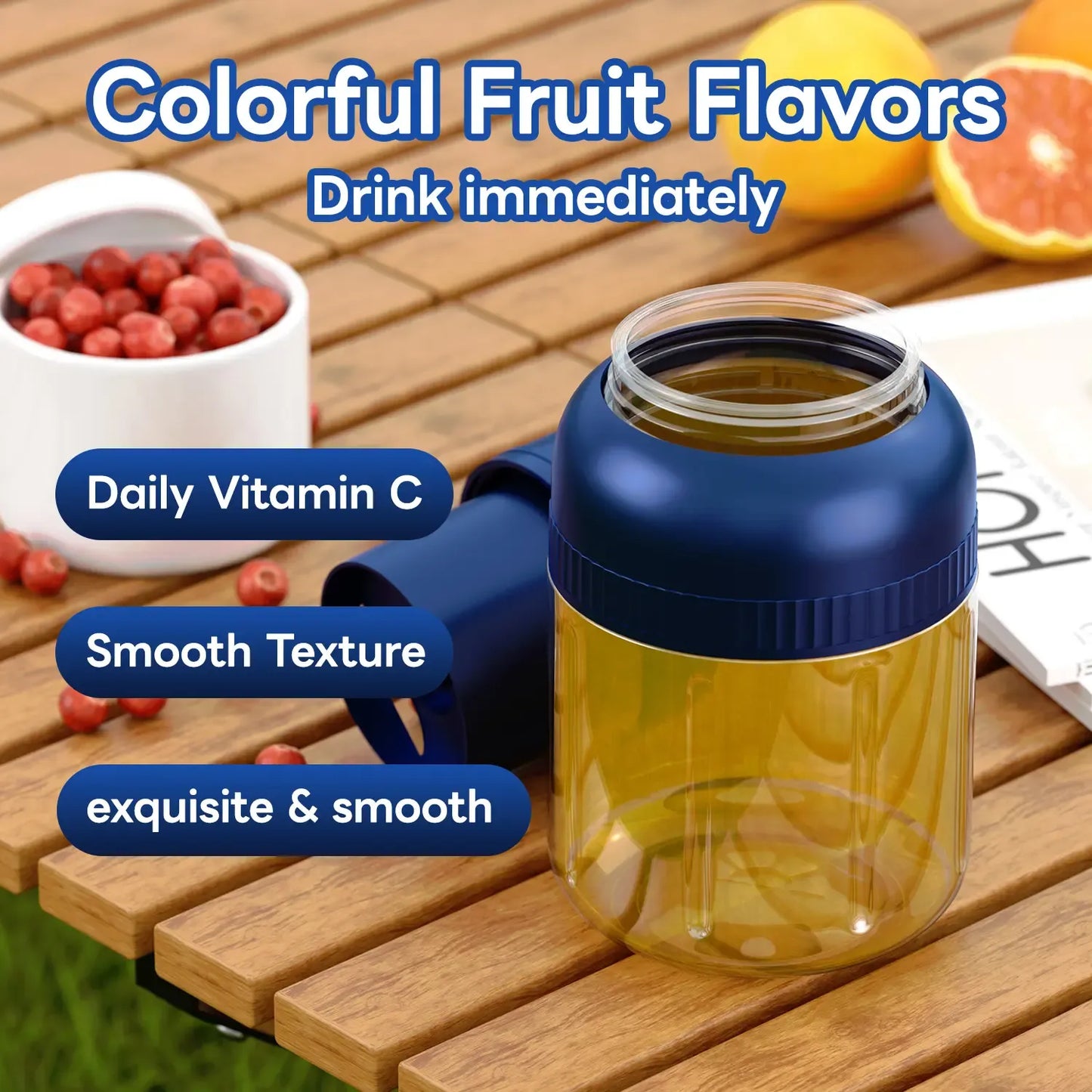 Portable Blender 43oz – USB-C Rechargeable, BPA-Free Smoothie Cup