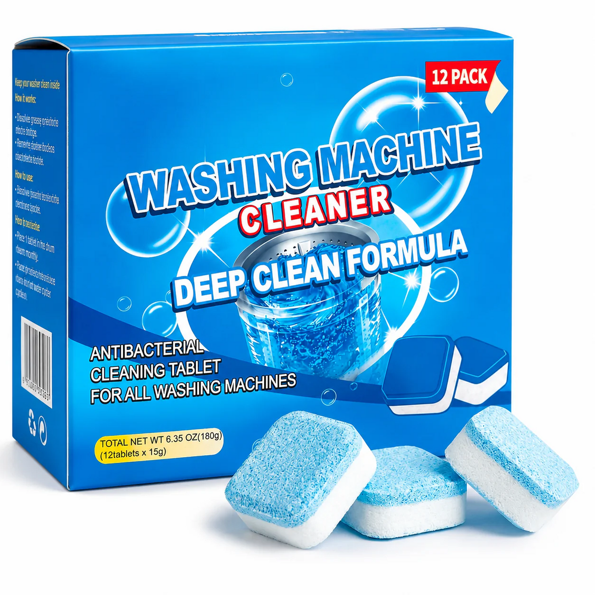 Drain Dissolver Tablets 12-Pack – Sink, Shower & Washer Rescue
