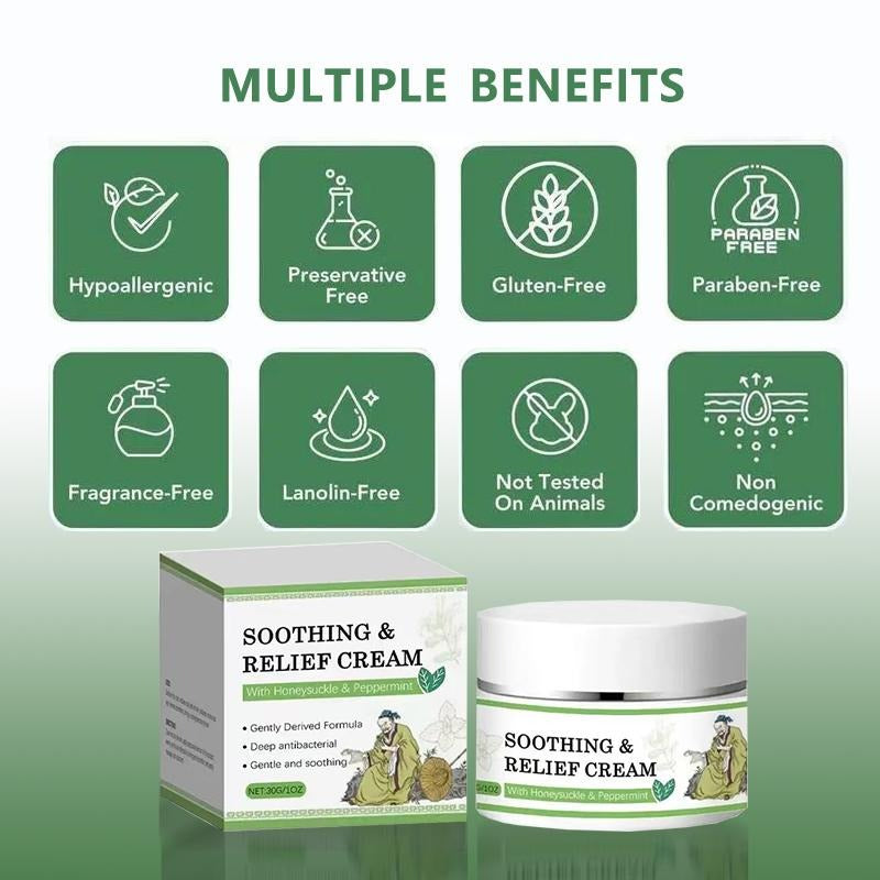 Natural Soothing & Relief Cream for Eczema – Honeysuckle & Peppermint, Gentle for All Ages