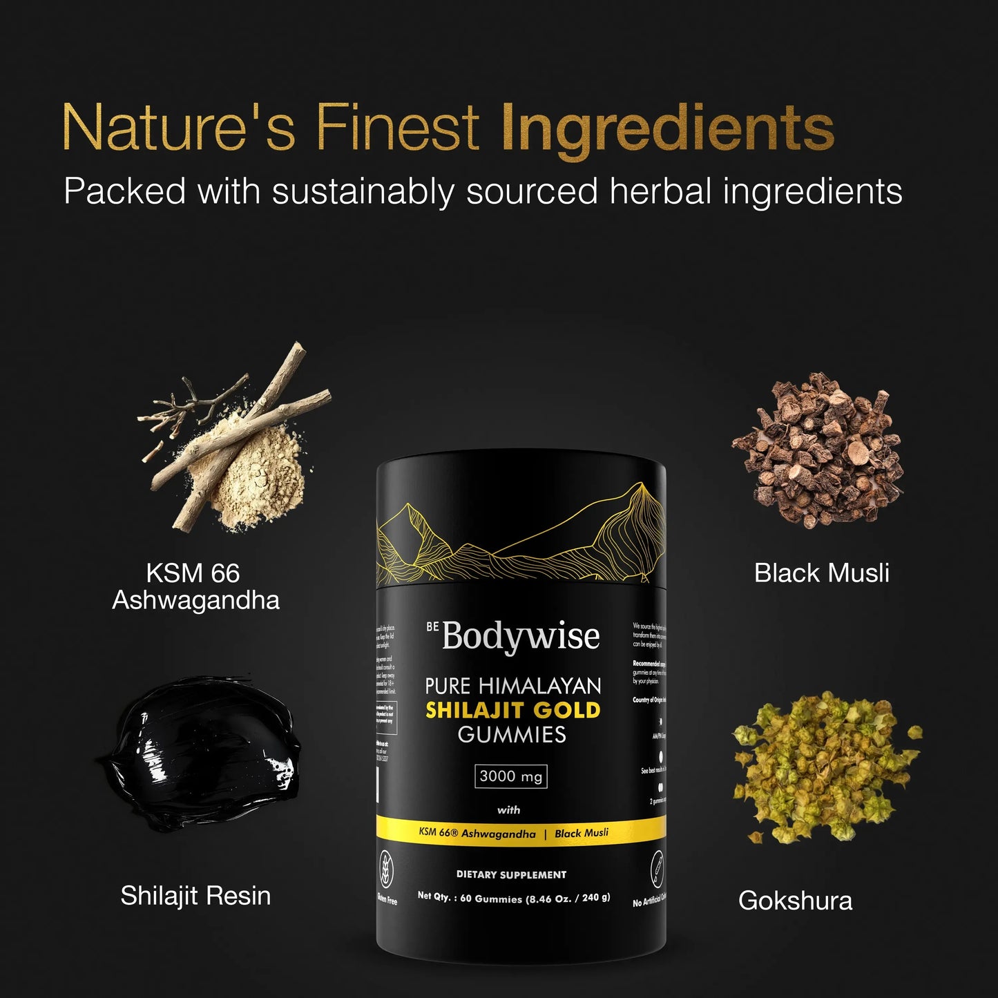 Pure Himalayan Shilajit Gummies – Strength, Focus & Stamina Boost