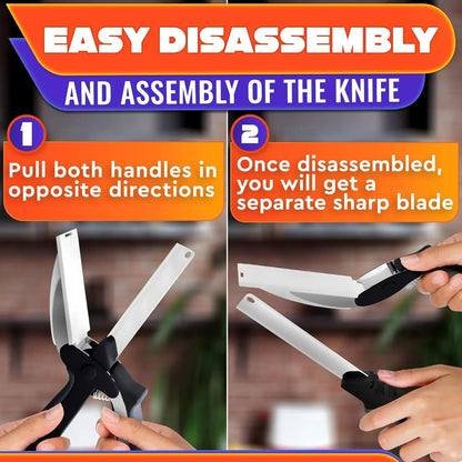 2-in-1 Kitchen Scissors & Cutting Board – Stainless Steel Shears with Safety Lock