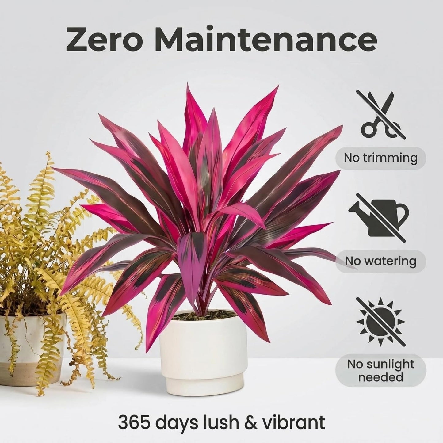 UV-Resistant Artificial Boston Fern & Cordyline Plant – Realistic Outdoor Decor