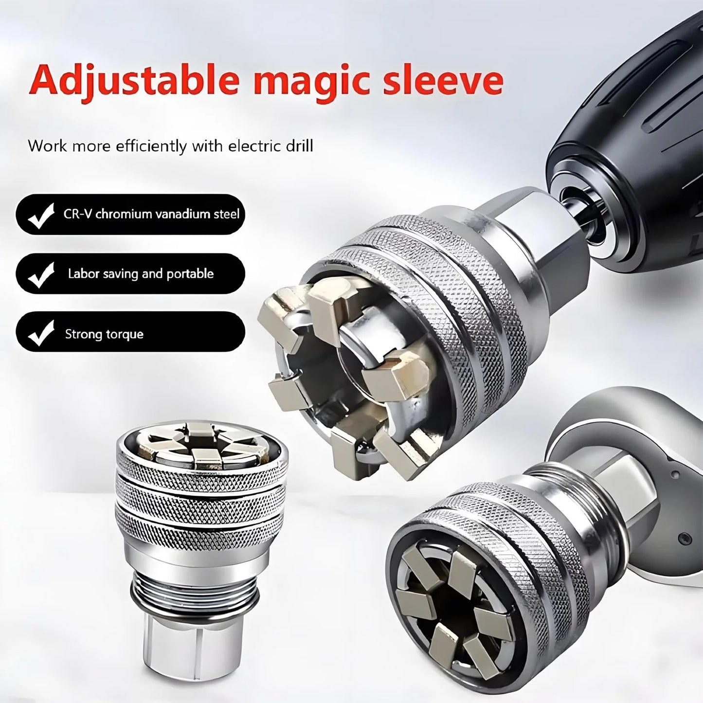 10-19mm Adjustable Universal Socket Wrench – One Tool Fits All