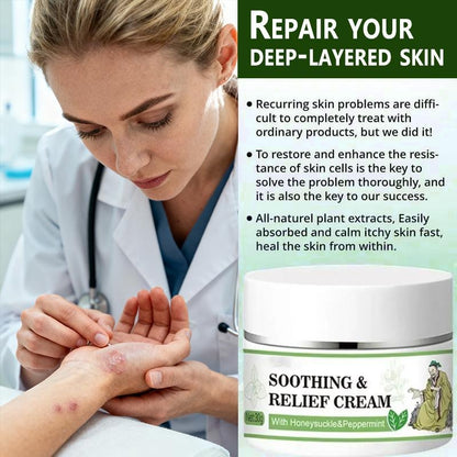 Natural Soothing & Relief Cream for Eczema – Honeysuckle & Peppermint, Gentle for All Ages