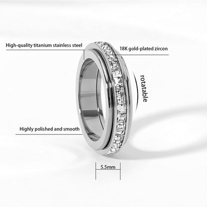 Titanium Spinner Anxiety Ring – Stress Relief Fidget Band