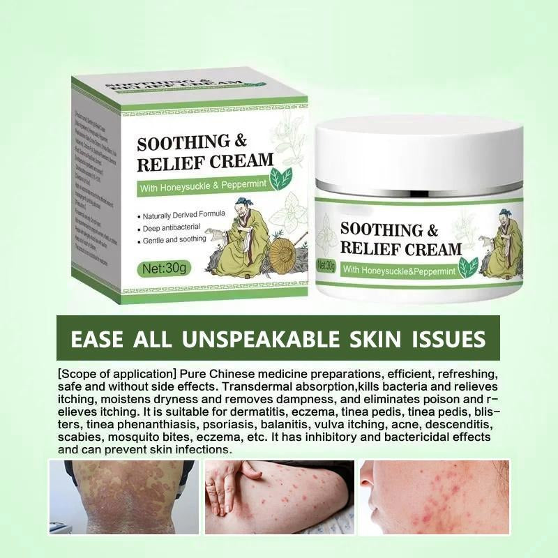 Natural Soothing & Relief Cream for Eczema – Honeysuckle & Peppermint, Gentle for All Ages