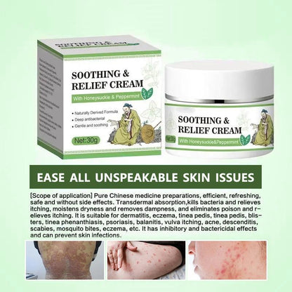 Natural Soothing & Relief Cream for Eczema – Honeysuckle & Peppermint, Gentle for All Ages