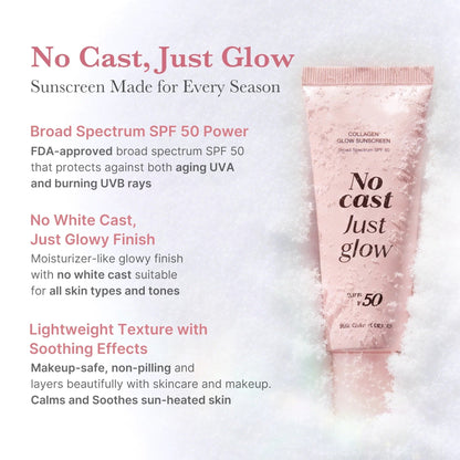 Collagen Glow Sunscreen SPF Daily Hydrating Face Protection