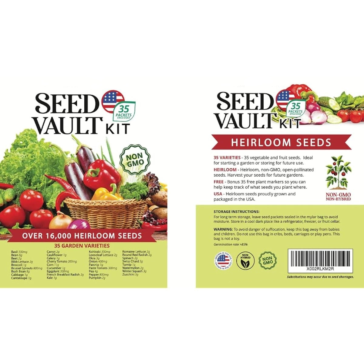 🌱Survival Vegetable Garden Kit – 35 Essential Varieties (16,000+ Pieces)