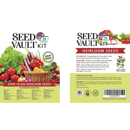 🌱Survival Vegetable Garden Kit – 35 Essential Varieties (16,000+ Pieces)