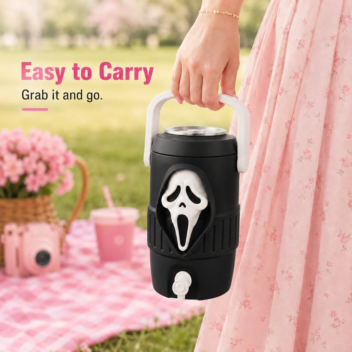 Horror 3D Printed Can Holder – 12oz with Lid, Straw Topper & Opener