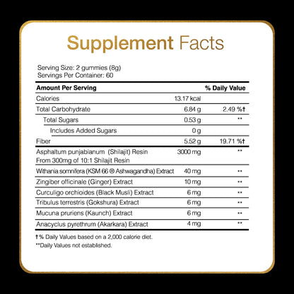 Pure Himalayan Shilajit Gummies – Strength, Focus & Stamina Boost