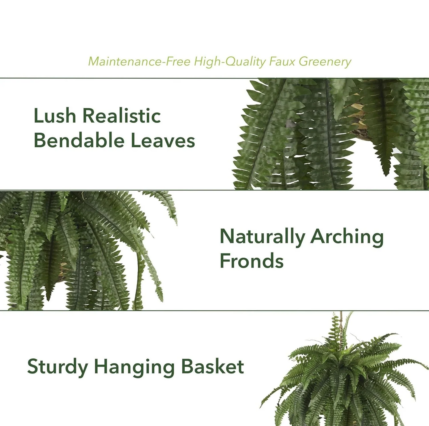Artificial Hanging Fern Basket – Lush Home & Porch Decor