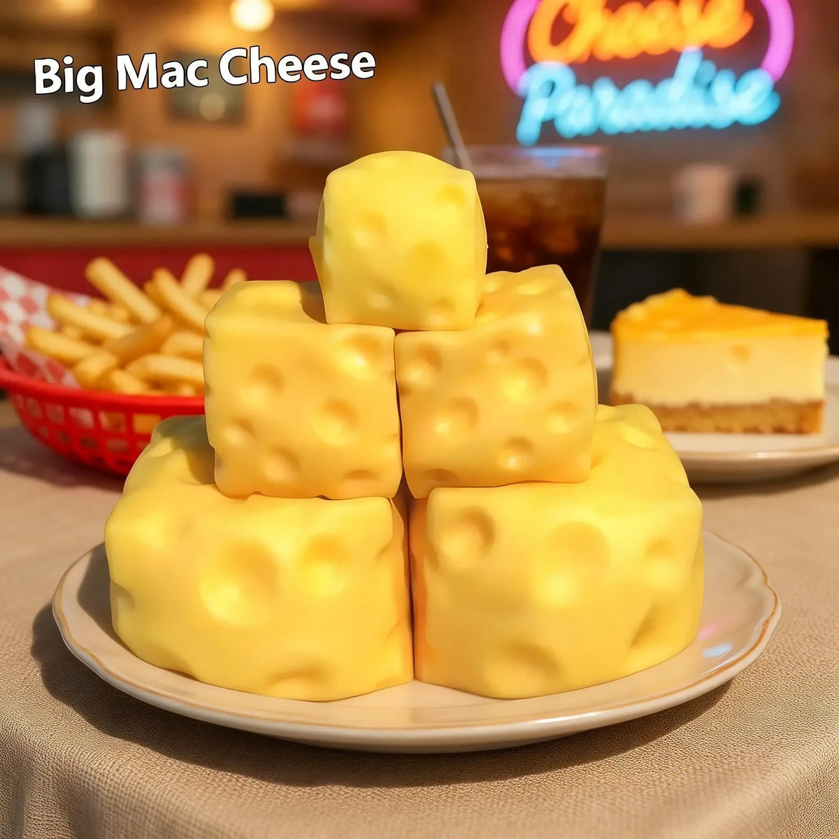 Slow Rise Squishy Cheese Block – Ultra Soft Stress Relief Fidget Toy