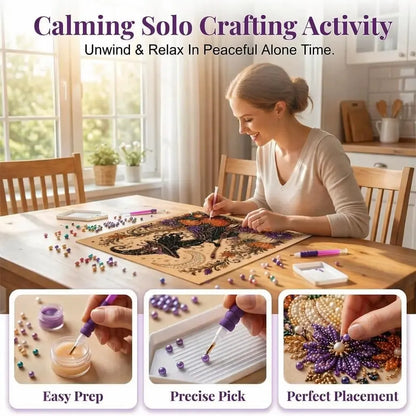 Halloween Pearl Art DIY Kit – 6 Spooky Designs, Shimmering Fall Craft for All Ages
