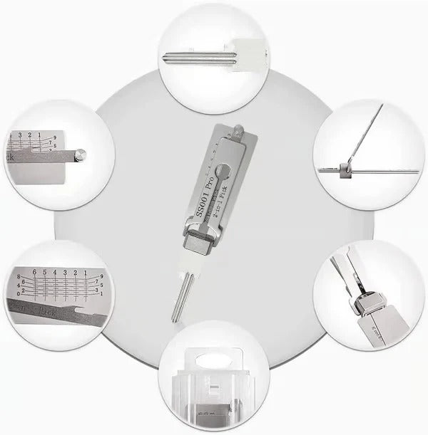 SS001 Pro Precision Locksmith Kit – Stainless Steel Decoder & Pick Set