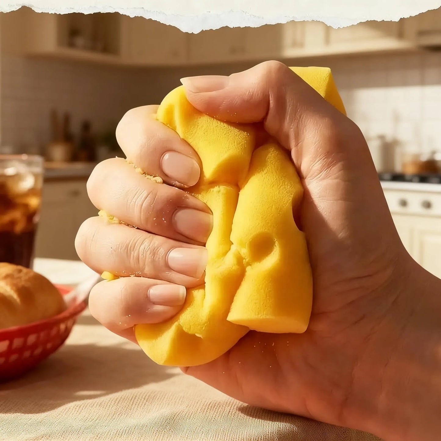 Slow Rise Squishy Cheese Block – Ultra Soft Stress Relief Fidget Toy