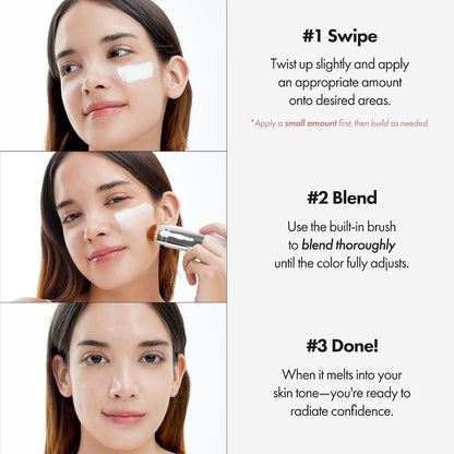 Blanc Cover Cream Stick with Brush – Color-Adapting Korean Foundation