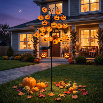 20-LED Halloween Solar Stake Lights – 4 Spooky Styles, 8 Modes, Auto On/Off