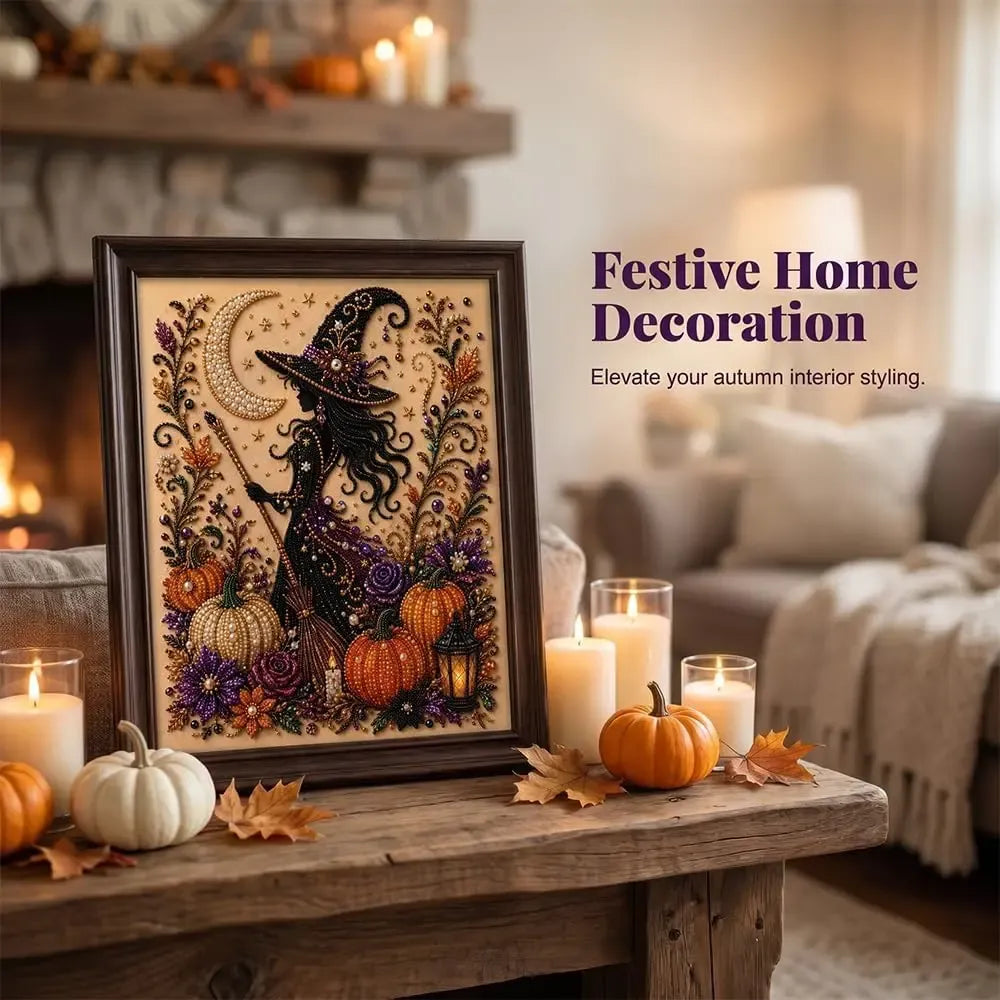 Halloween Pearl Art DIY Kit – 6 Spooky Designs, Shimmering Fall Craft for All Ages