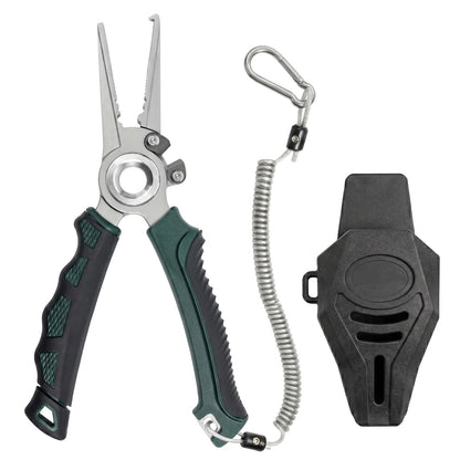 7.5" Saltwater-Proof Fishing Pliers – 17-4 Steel, Sheath & Lanyard