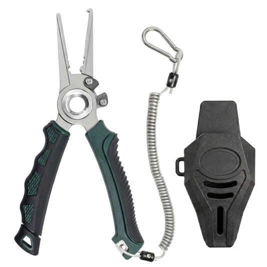 7.5" Saltwater-Proof Fishing Pliers – 17-4 Steel, Sheath & Lanyard