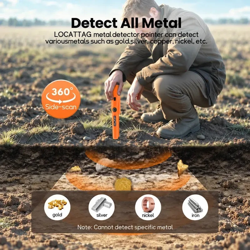 Handheld Metal Detector Pinpointer – 360° Precision Treasure Finder