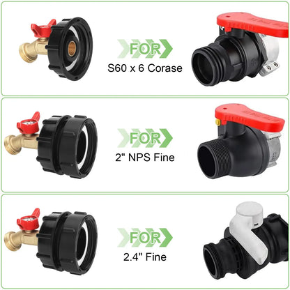 2.44" IBC Tote Tank Adapter Garden Hose Connector