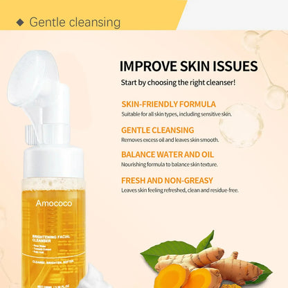 Brightening Facial Cleanser with Rose Water, Turmeric & Kojic Acid – 100ml