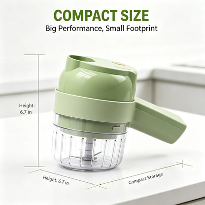 4-in-1 Electric Vegetable Chopper – Wireless Mini Food Processor & Garlic Press