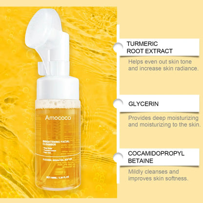 Brightening Facial Cleanser with Rose Water, Turmeric & Kojic Acid – 100ml
