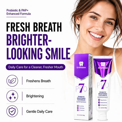 7-Pro Probiotic Purple Toothpaste for Fresh Breath & Brightening