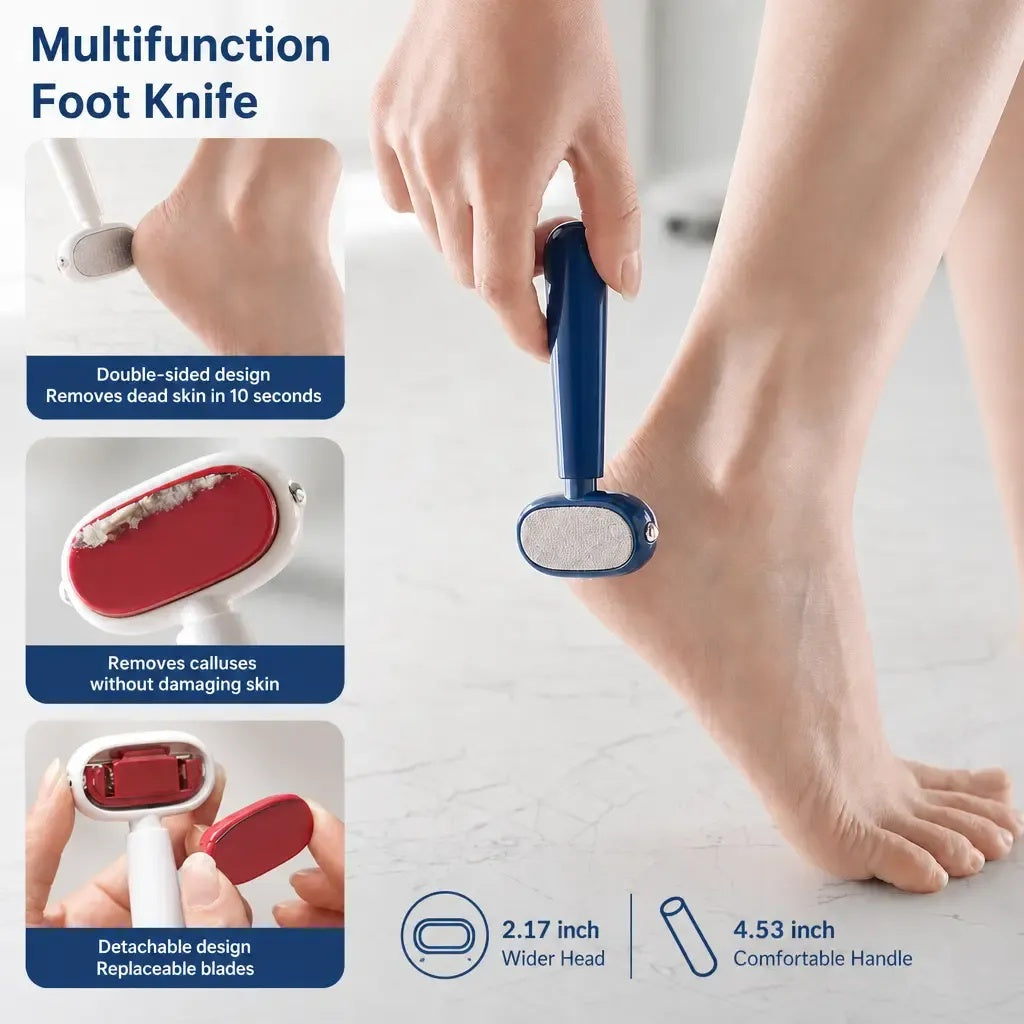 Dual-Sided Foot Callus Remover – 5-Pack Disposable Stainless Steel Scraper Set