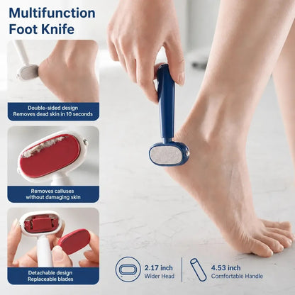 Dual-Sided Foot Callus Remover – 5-Pack Disposable Stainless Steel Scraper Set