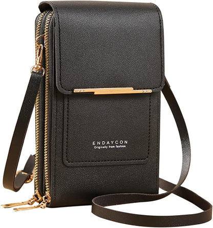 Touch Screen Crossbody Phone Bag – Women's PU Leather Shoulder Wallet & Satchel