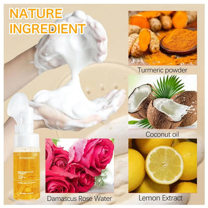 Brightening Facial Cleanser with Rose Water, Turmeric & Kojic Acid – 100ml